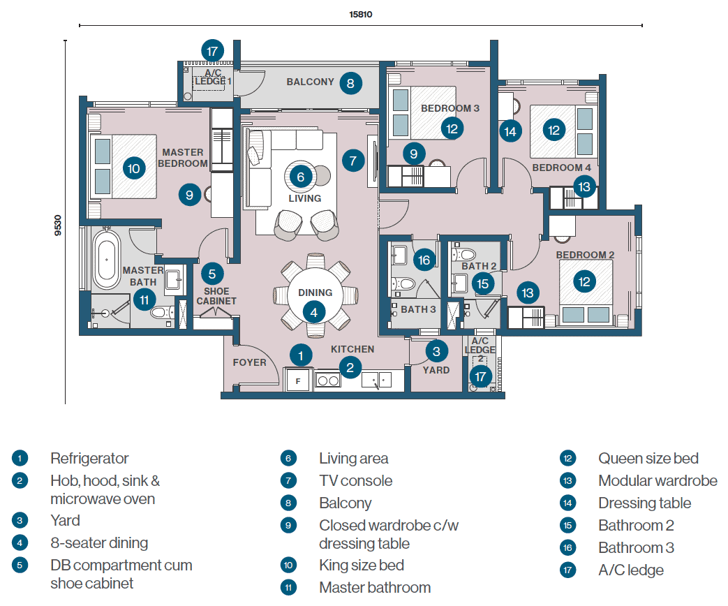 Clarissa 4-bedroom floor plan