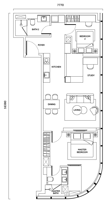 CloutHaus Type L floor plan