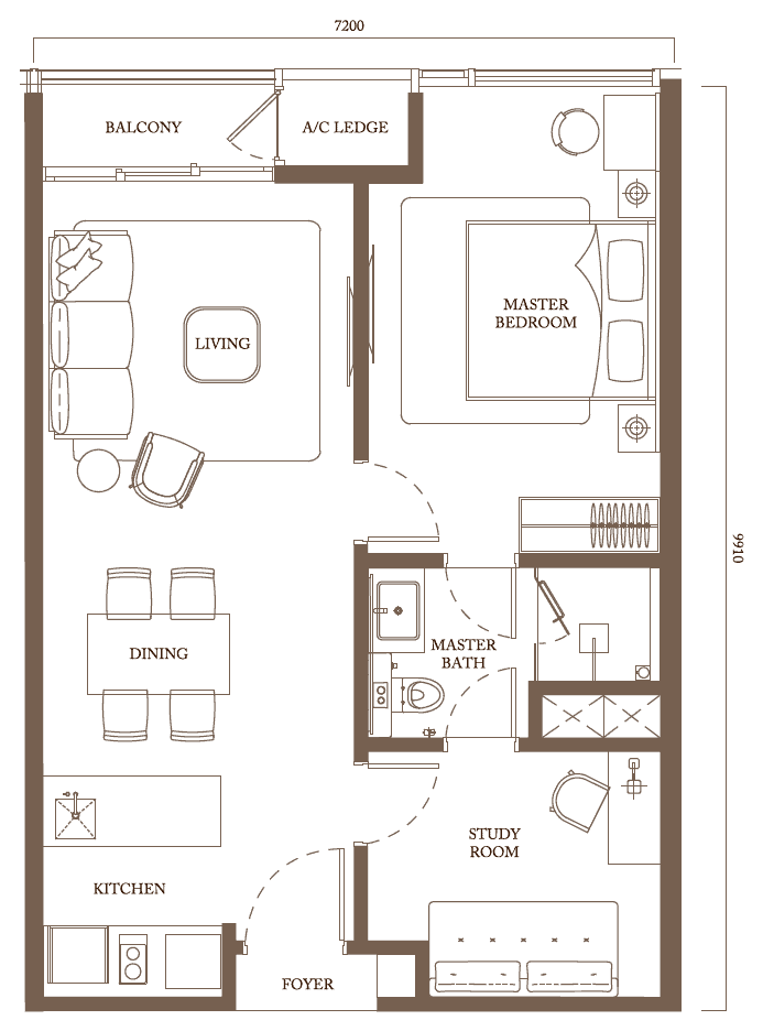 Pavilion Square Type B1/B2 floor plan
