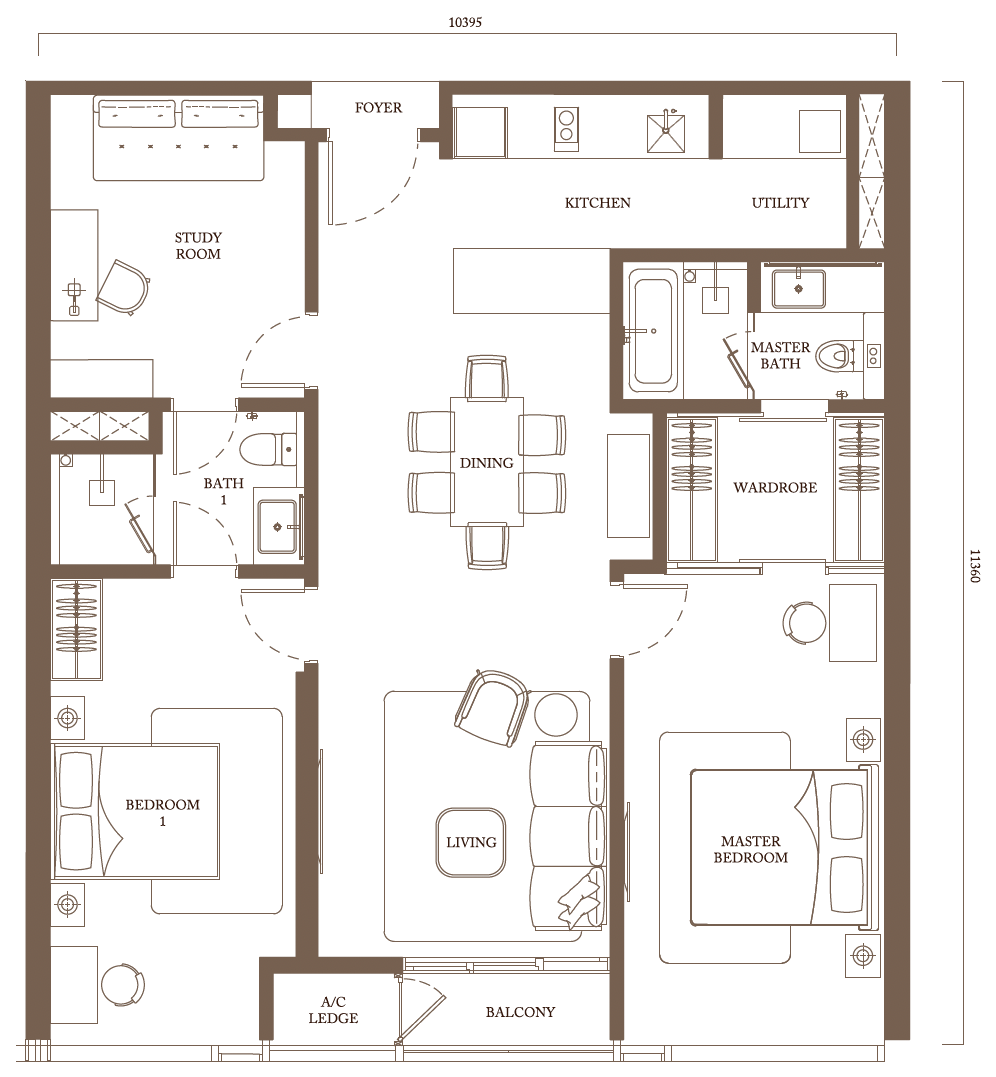 Pavilion Square Type C4 floor plan