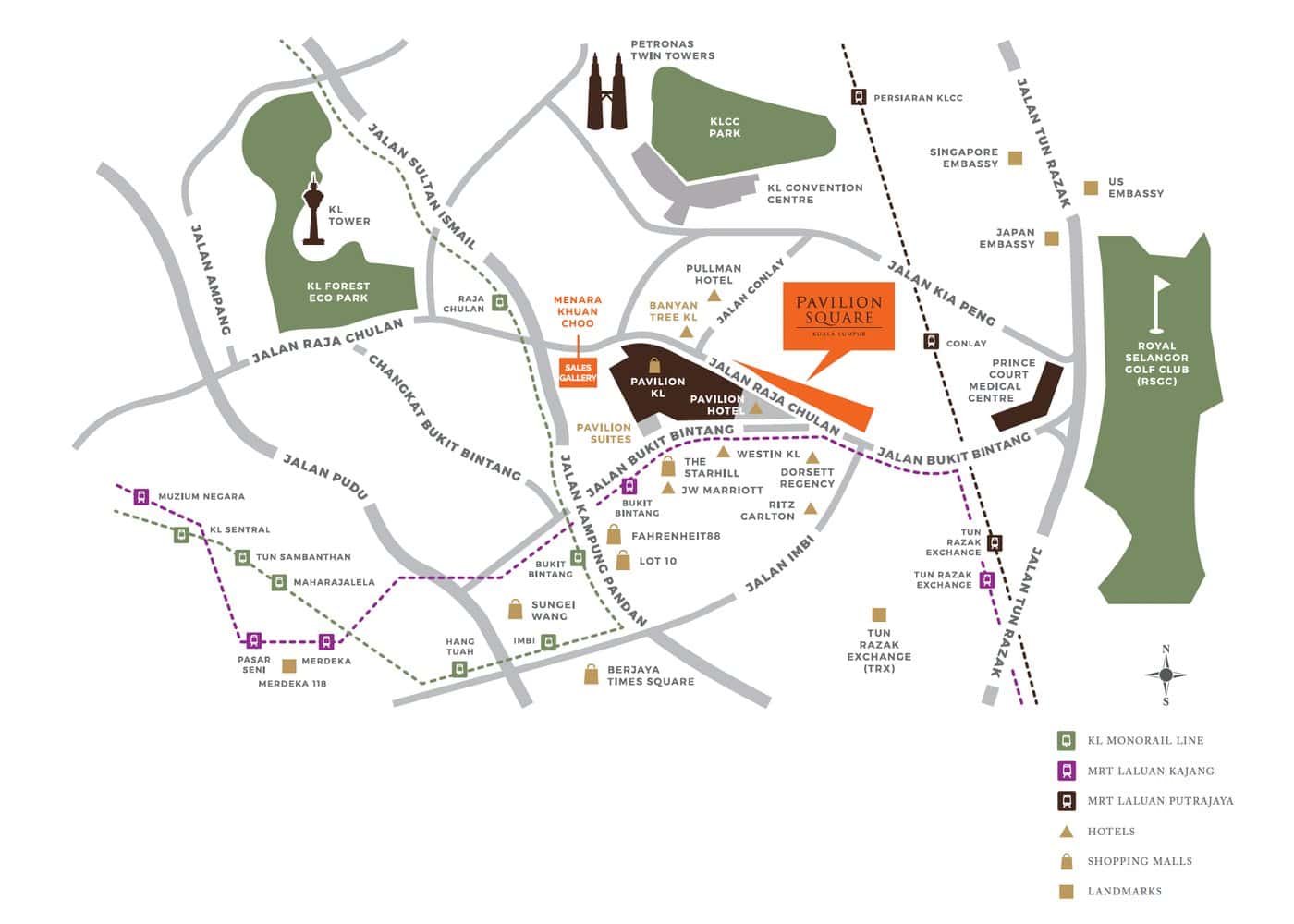 Pavilion Square location, Bukit Bintang
