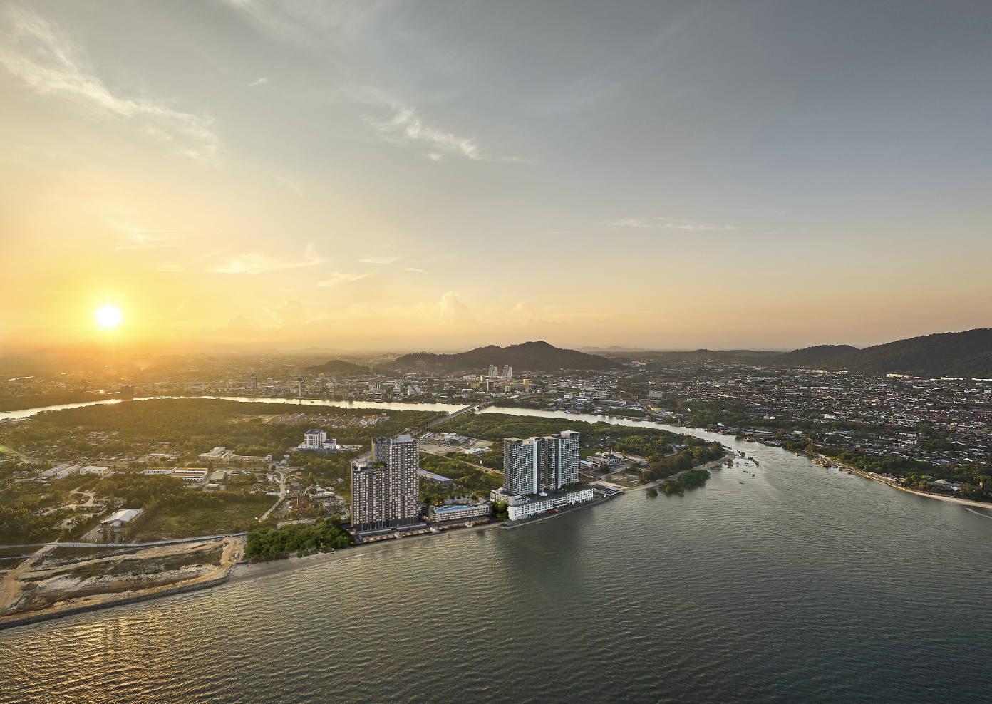 Sea Crestz, aerial view over Tanjung Lumpur, Kuantan