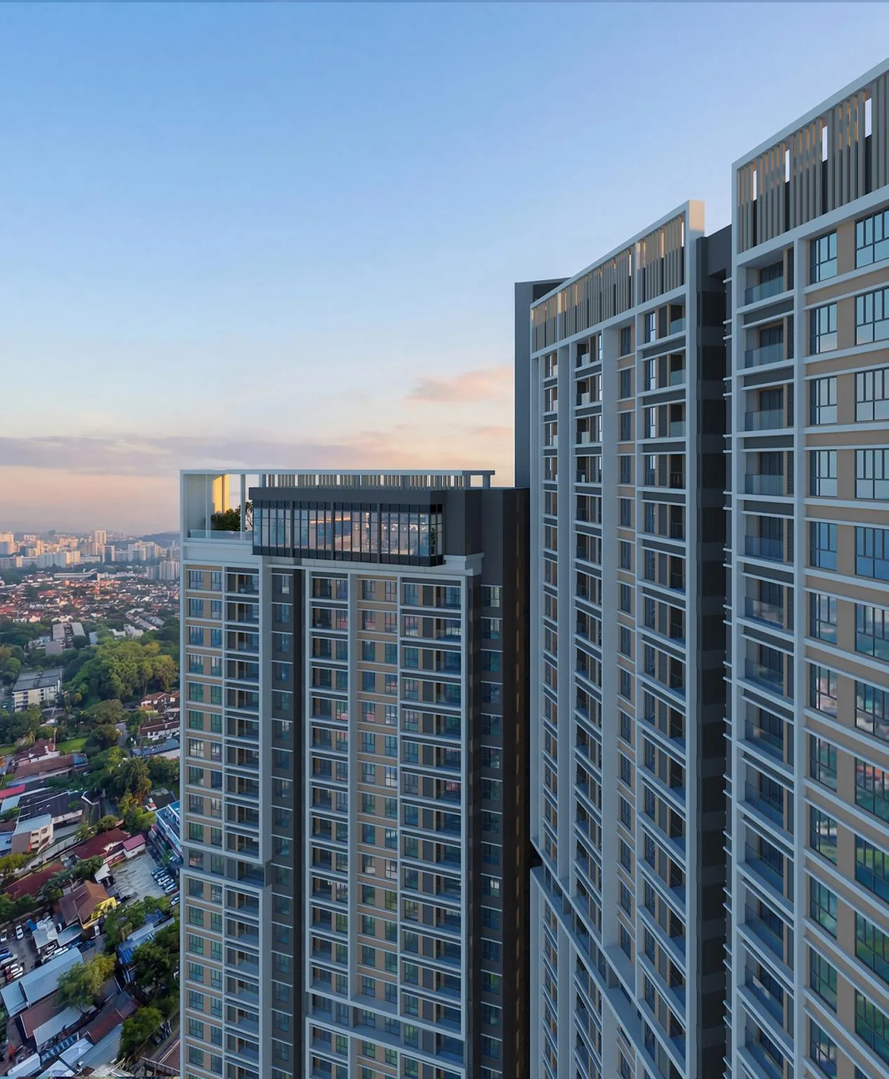 Lunar Seputeh 发展商效果图,展示项目大楼外观