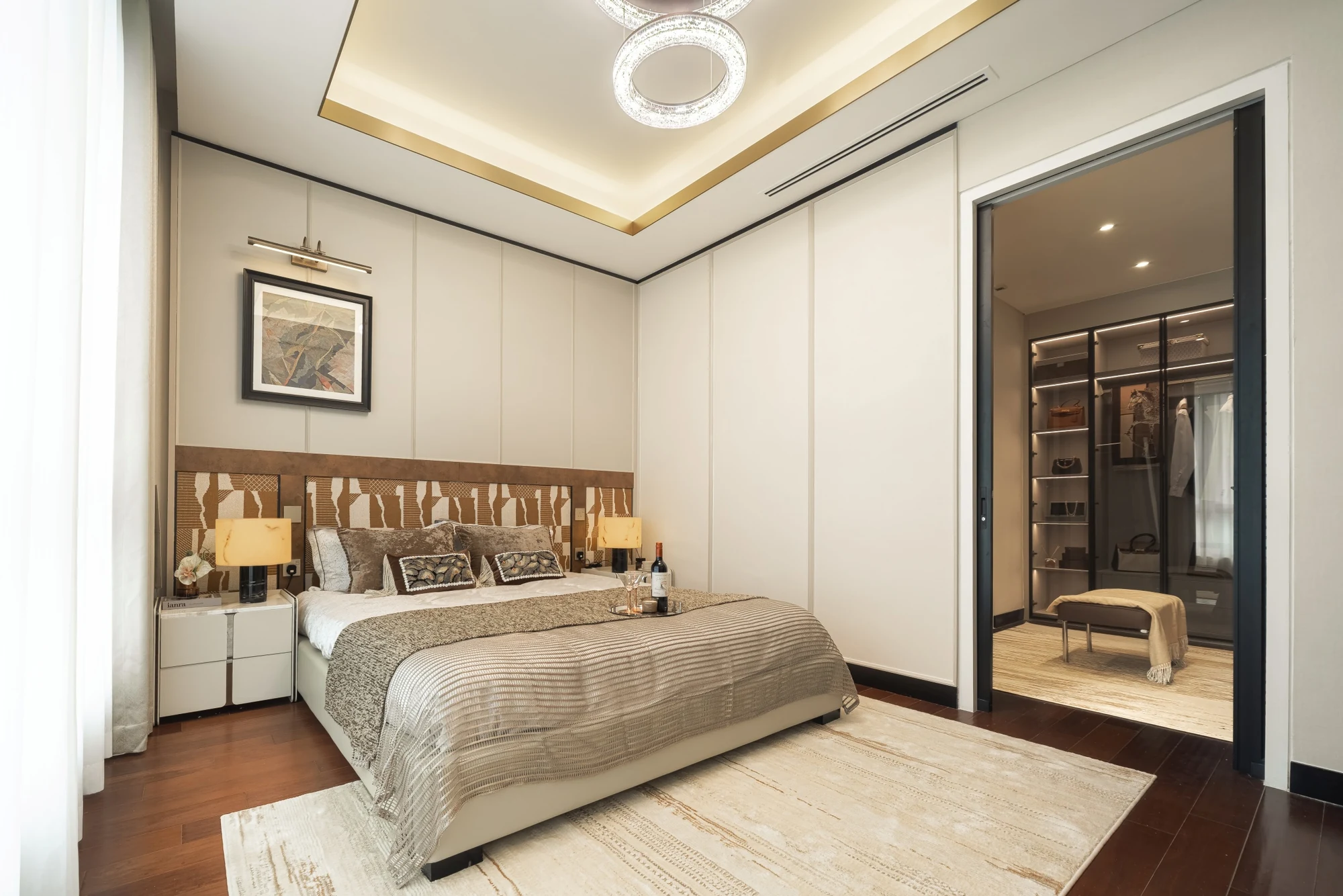 Bedroom and wardrobe in a Cappella Embassy show unit