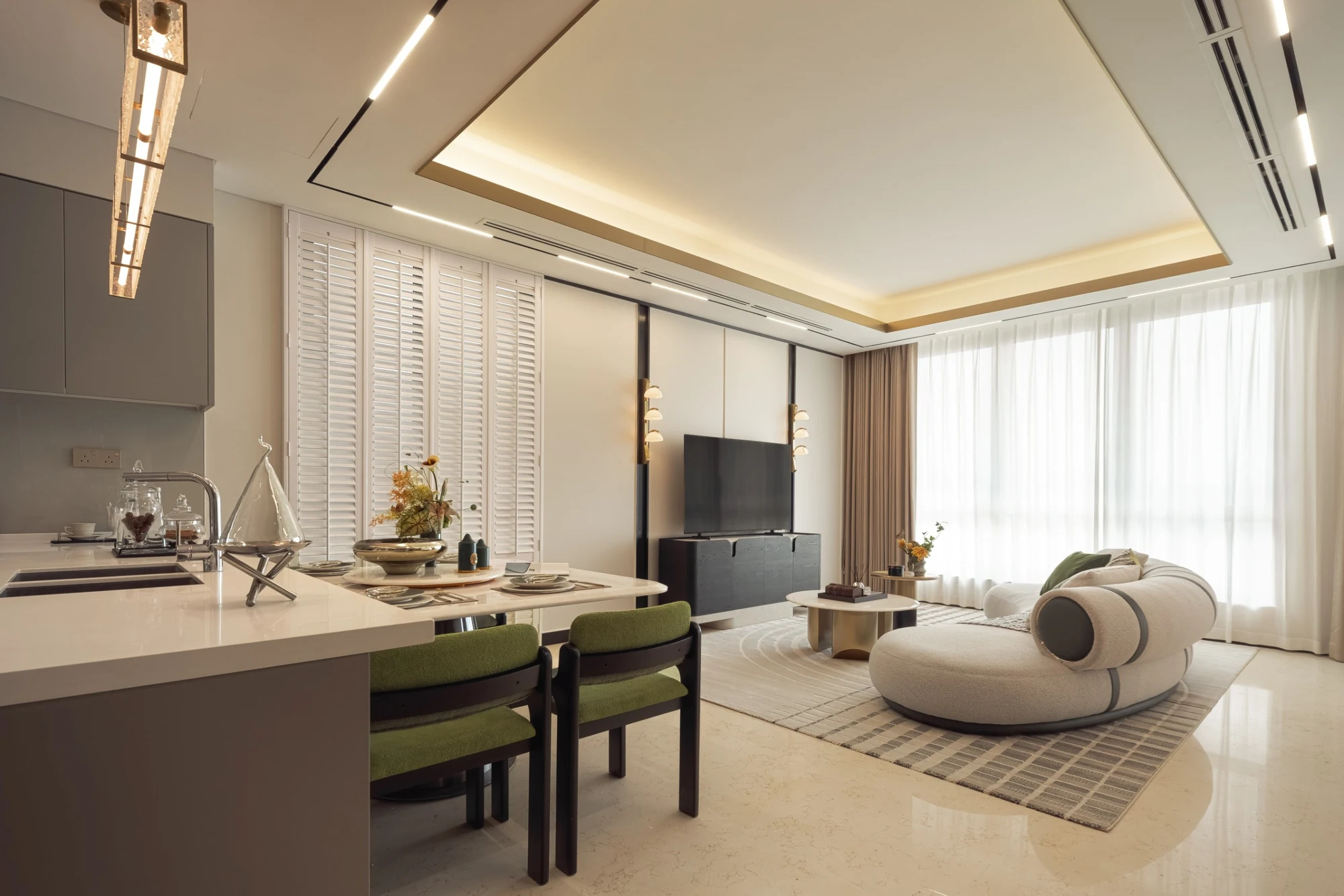 Cappella Embassy show-unit living and dining area