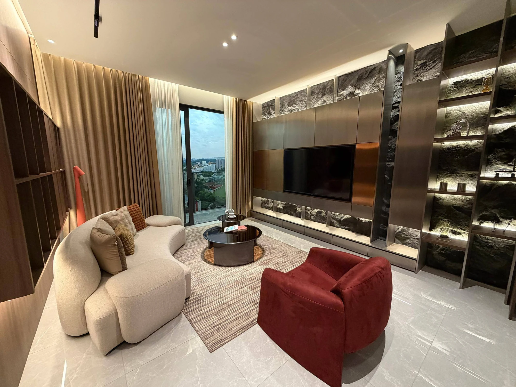 Living room in the Khaya Residences Type A show unit