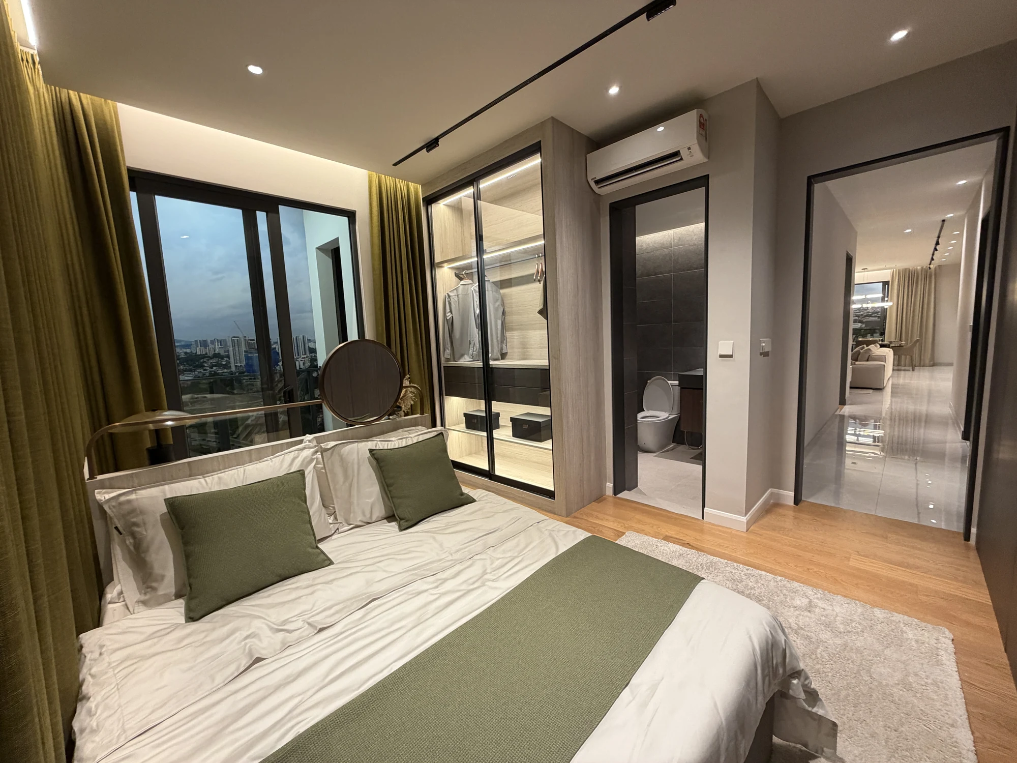 Bedroom and wardrobe in the Khaya Residences Type L show unit