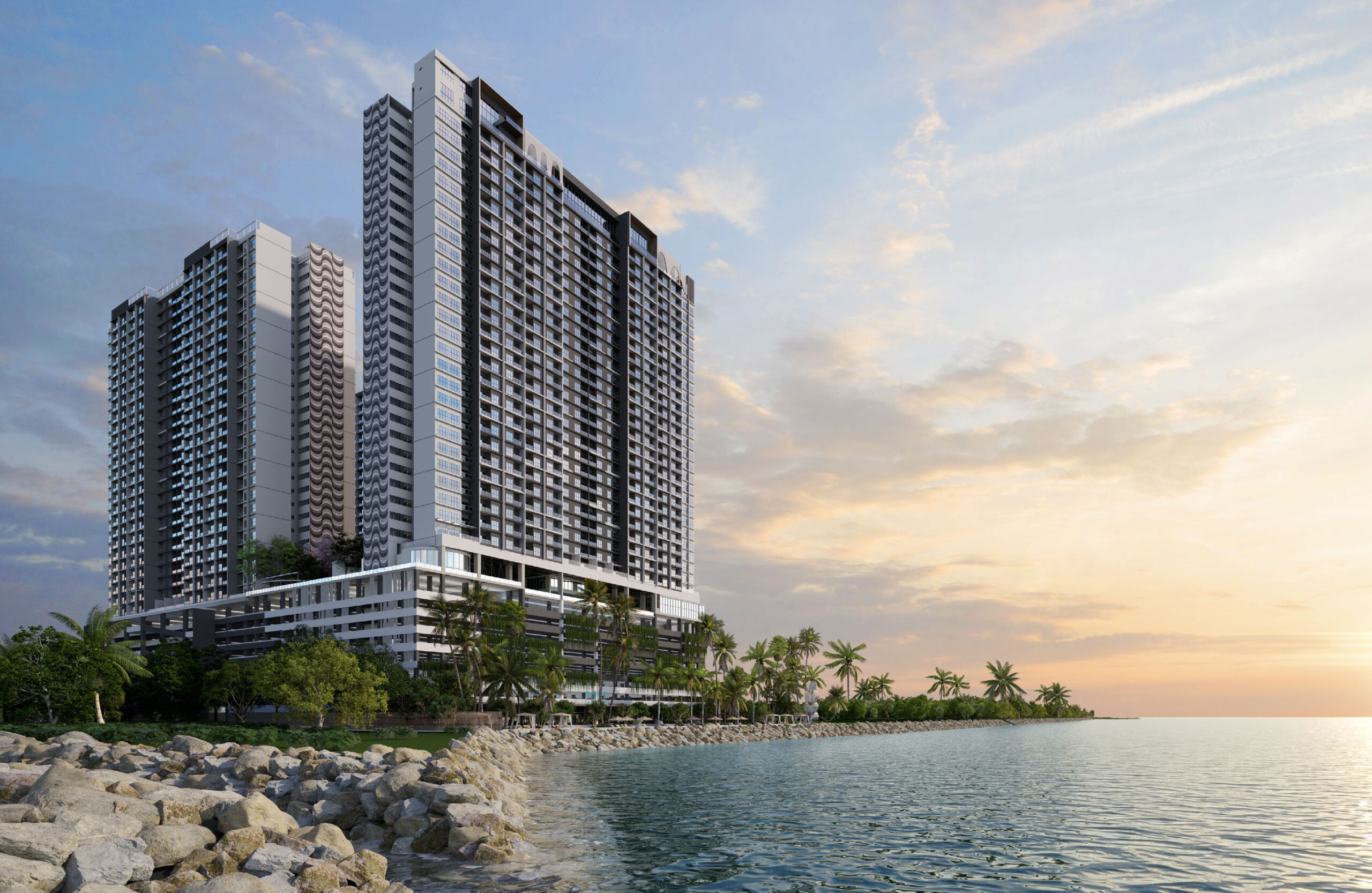 Cove Residence Melaka 海边楼体的发展商效果图