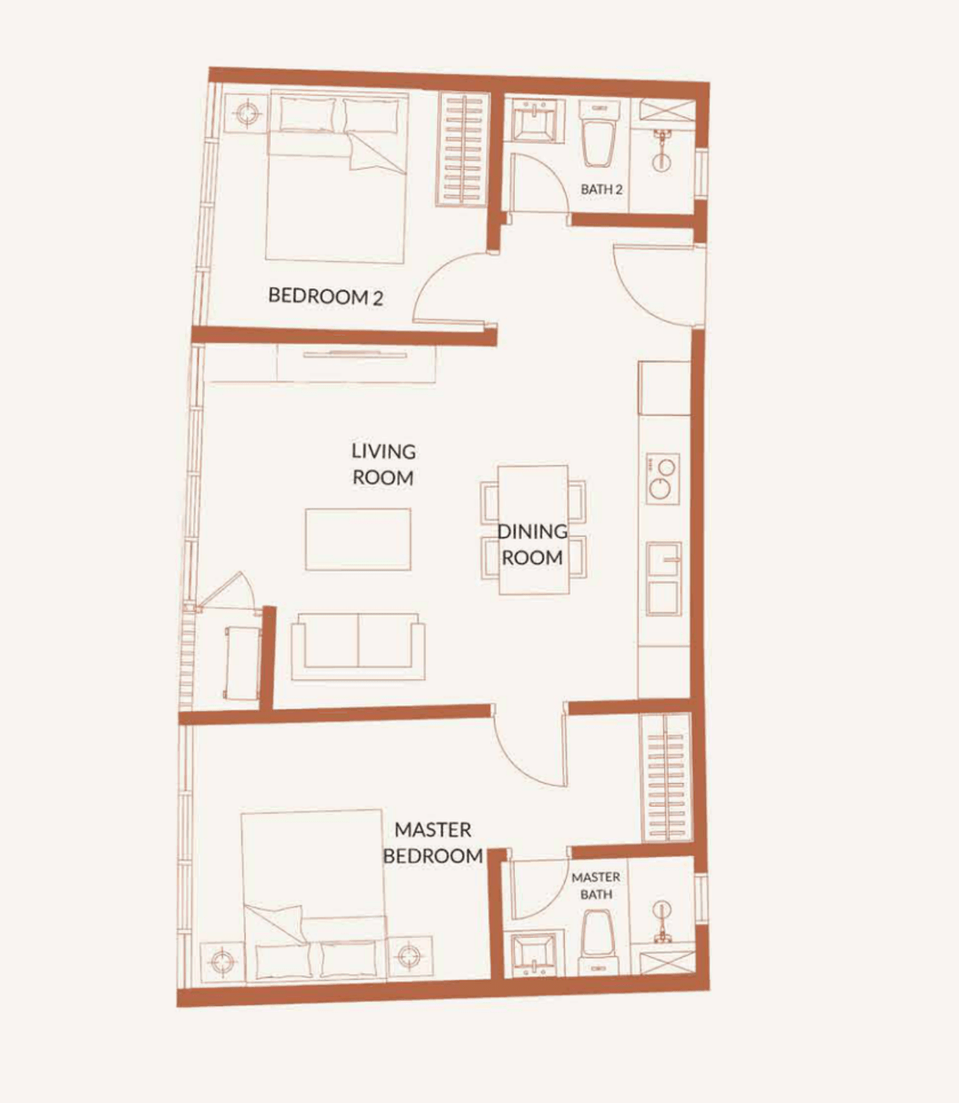 B1 · 650 sq ft · 2 bedrooms, 2 bathrooms · original developer plan